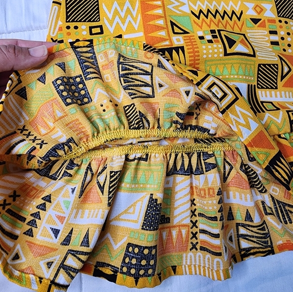 Little Lass Sleeveless Yellow Tribal Print Toddler Dress Size 4T - Picture 7 of 9